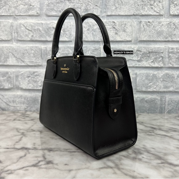 Kate Spade Madison Small Satchel Crossbody In Black - Picture 2 of 11